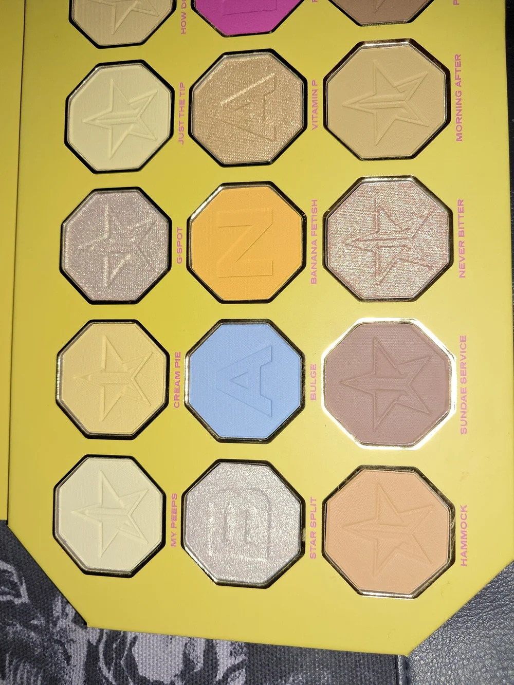 Jeffree Star Banana Fetish Eyeshadow Palette - Cream and Gold Lettering
